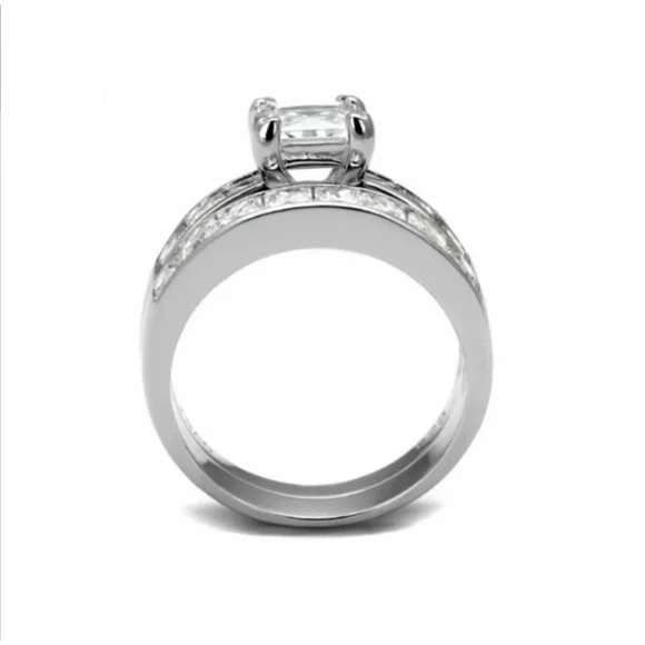 STERLING SILVER DIAMOND WEDDING SET - Picture 9 of 9